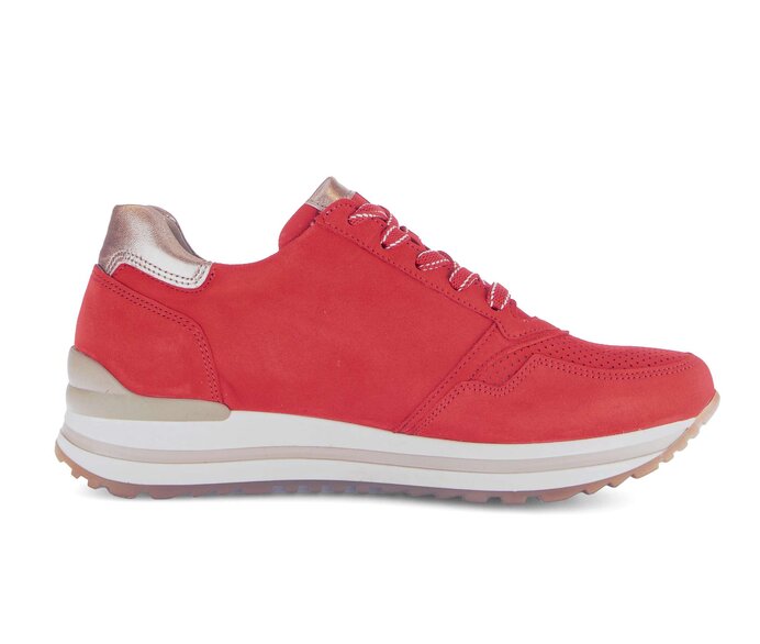 Gabor Damen  Sneaker Low Rot - Materialmix Leder