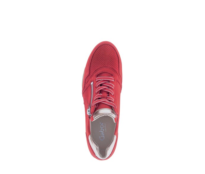 Gabor Damen  Sneaker Low Rot - Materialmix Leder