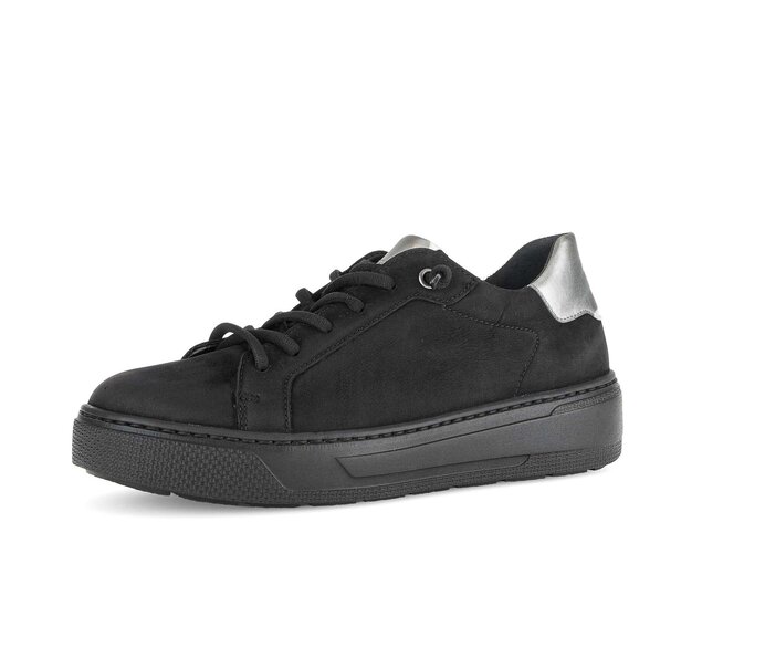 Gabor Damen  Sneaker Low Schwarz - Materialmix Leder