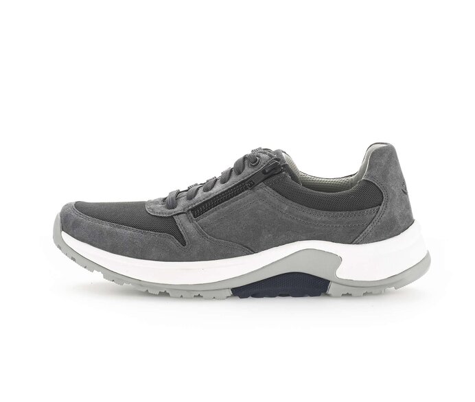 Gabor Herren Rollingsoft Sneaker Low Grau - Materialmix Leder/Textil