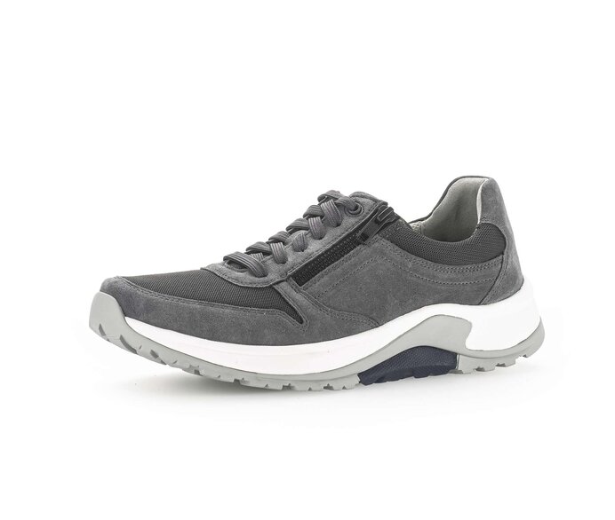 Gabor Herren Rollingsoft Sneaker Low Grau - Materialmix Leder/Textil