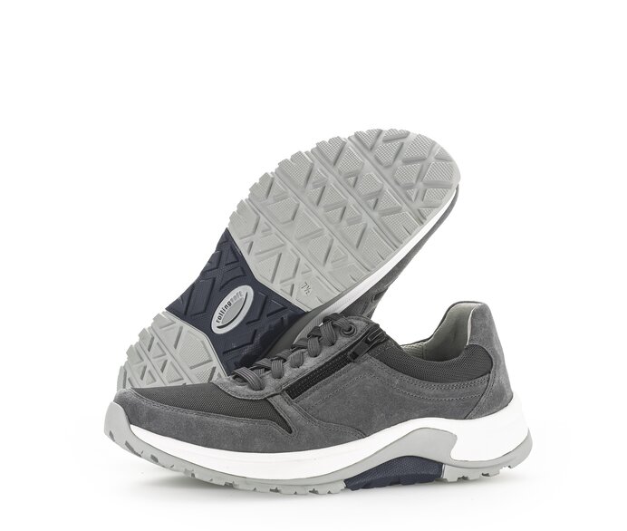 Gabor Herren Rollingsoft Sneaker Low Grau - Materialmix Leder/Textil