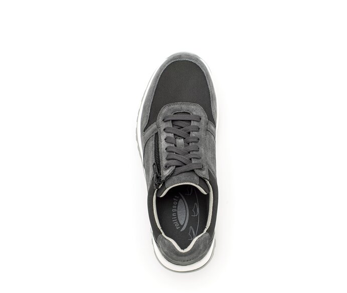 Gabor Herren Rollingsoft Sneaker Low Grau - Materialmix Leder/Textil