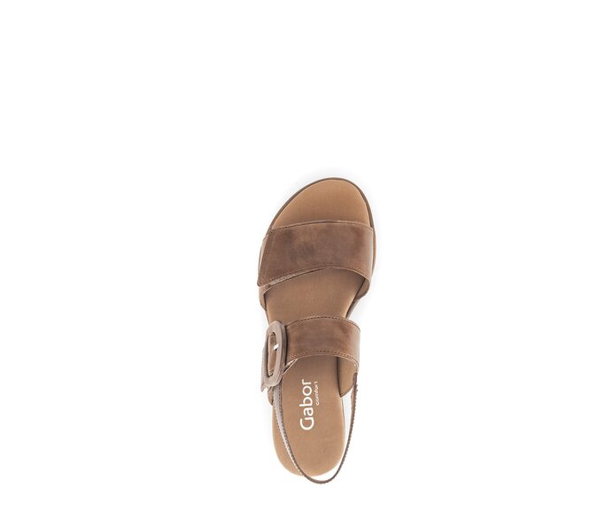 Gabor Damen  Keilsandalette Braun - Glattleder