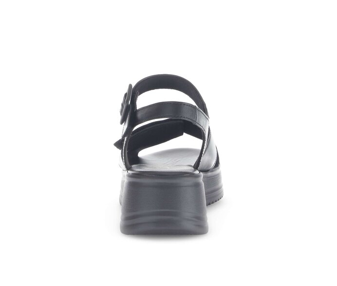Gabor Damen  Plateau Sandale Schwarz - Glattleder
