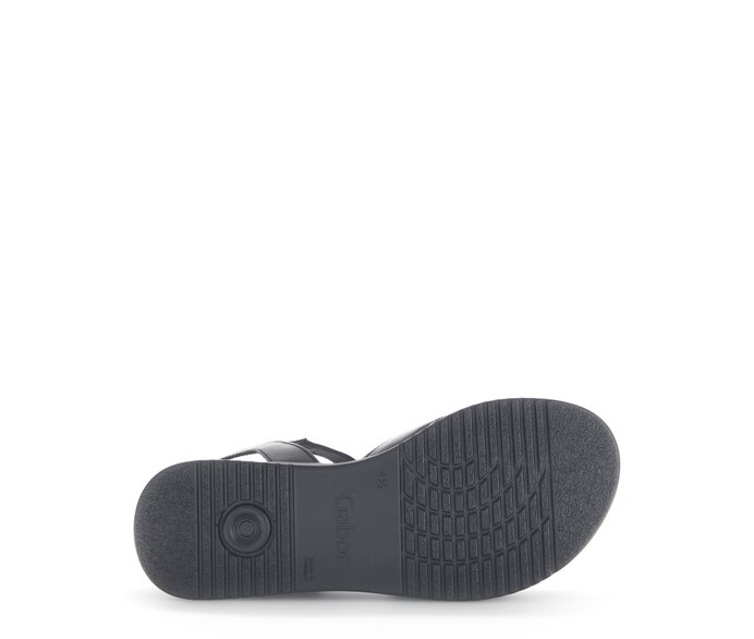 Gabor Damen  Plateau Sandale Schwarz - Glattleder