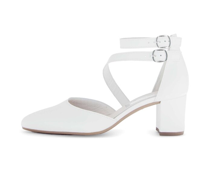 Gabor Damen Spangenpumps Weiß - Glattleder