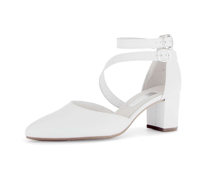 Gabor Damen  Spangenpumps Weiß - Glattleder