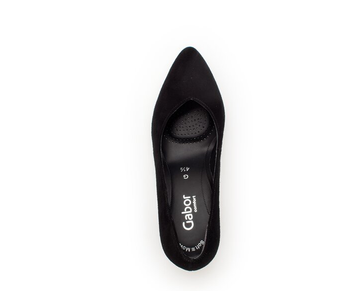 Gabor Damen  Eleganter Pumps Schwarz - Rauleder
