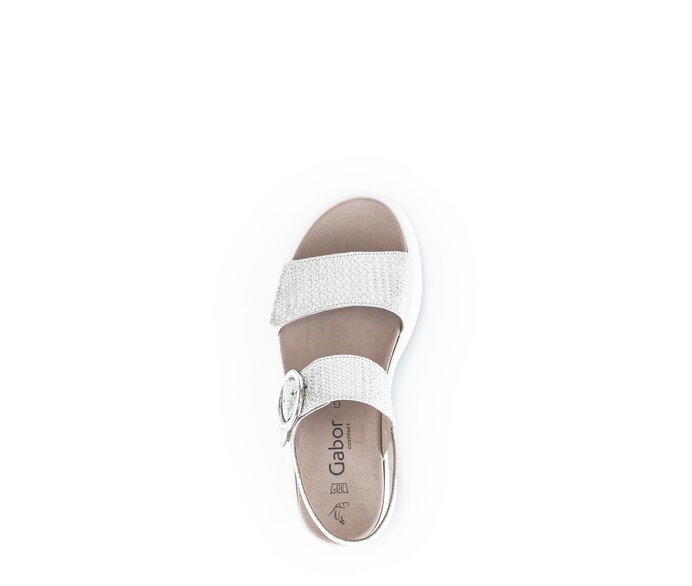 Gabor Damen  Plateau Sandale Silber - Effektleder