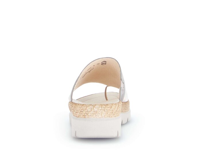 Gabor Damen  Zehentrenner Beige - Materialmix Leder