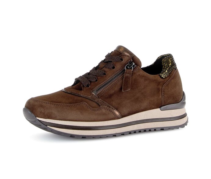 Gabor Damen  Sneaker Low Braun - Materialmix Leder