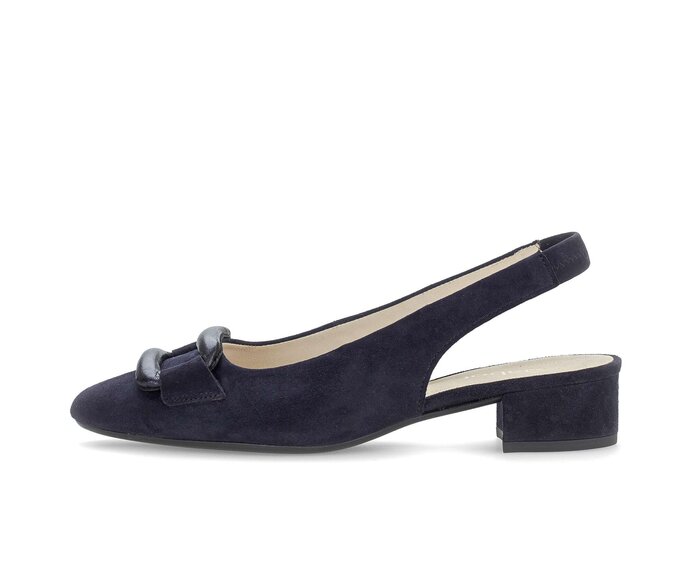 Gabor Damen Slingpumps Blau - Materialmix Leder
