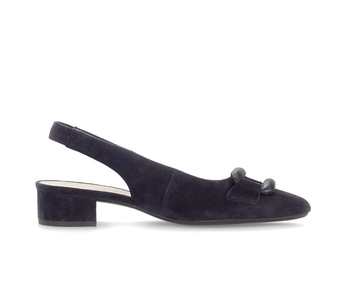 Gabor Damen  Slingpumps Blau - Materialmix Leder