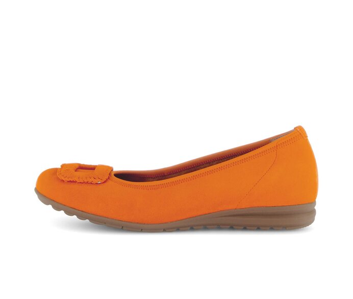 Gabor Damen Sportliche Ballerina Orange - Rauleder