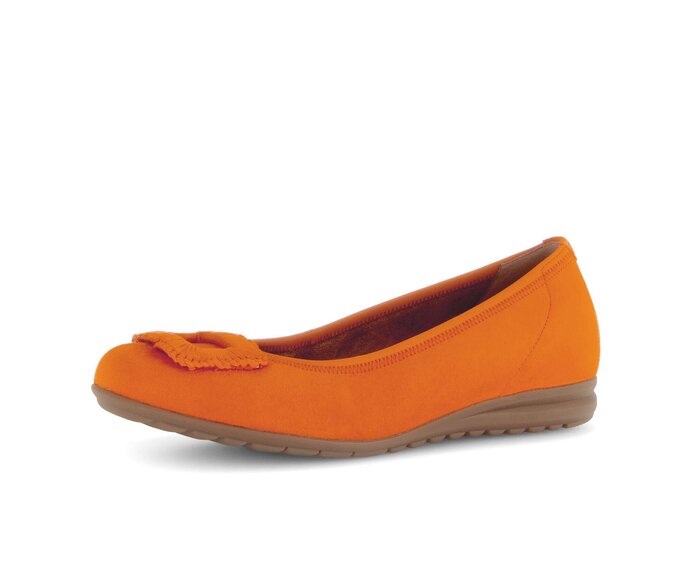 Gabor Damen  Sportliche Ballerina Orange - Rauleder