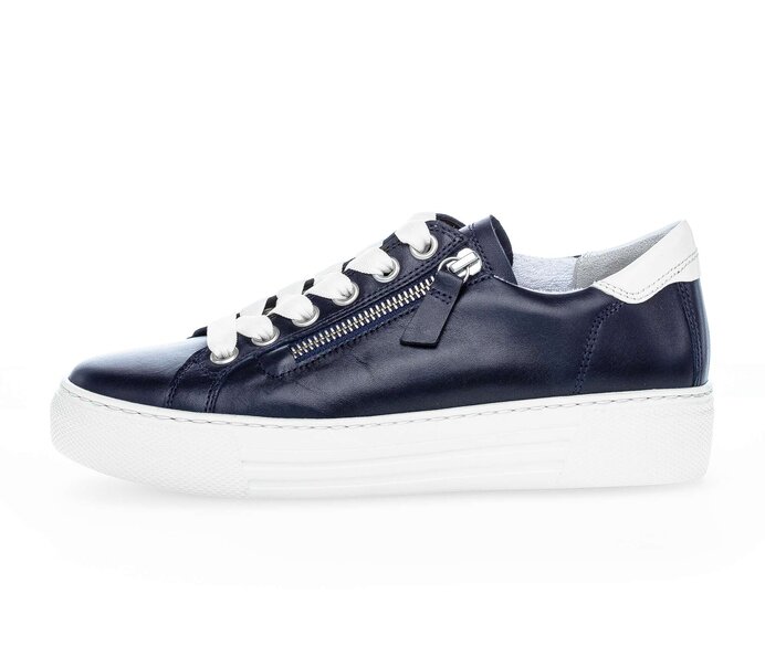 Gabor Damen Sneaker Low Blau - Glattleder