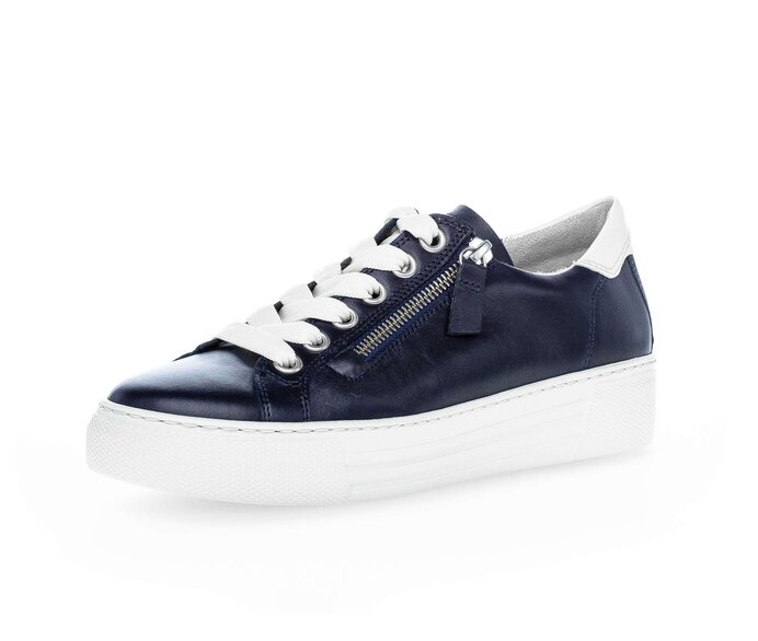 Gabor Damen  Sneaker Low Blau - Glattleder