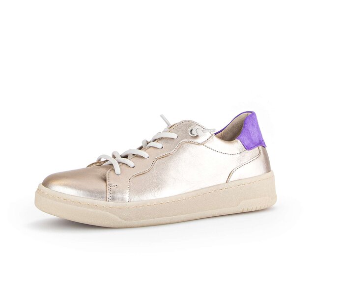Gabor Damen  Sneaker Low Gold - Materialmix Leder