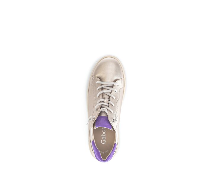 Gabor Damen  Sneaker Low Gold - Materialmix Leder