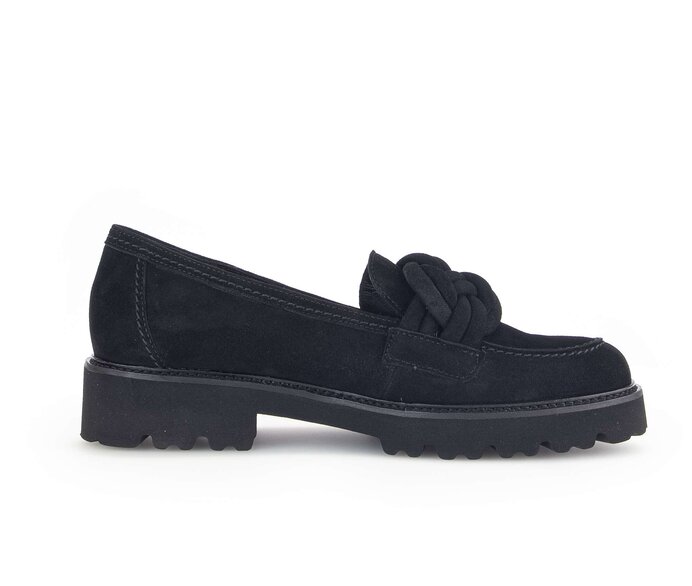 Gabor Damen  Loafer Schwarz - Rauleder