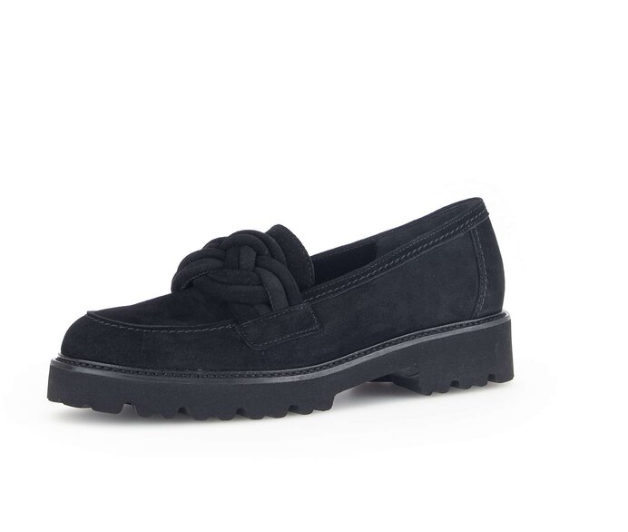Gabor Damen  Loafer Schwarz - Rauleder