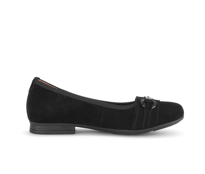 Gabor Damen  Eleganter Ballerina Schwarz - Rauleder