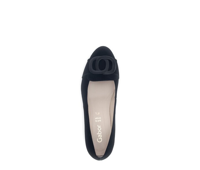 Gabor Damen  Eleganter Pumps Schwarz - Rauleder