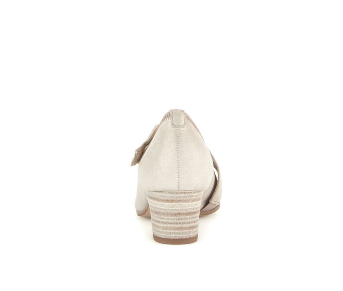 Gabor Damen  Spangenpumps Beige - Effektleder