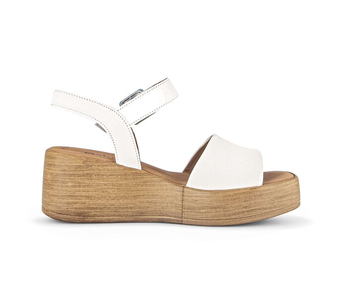Gabor Damen  Riemchensandale Creme - Glattleder