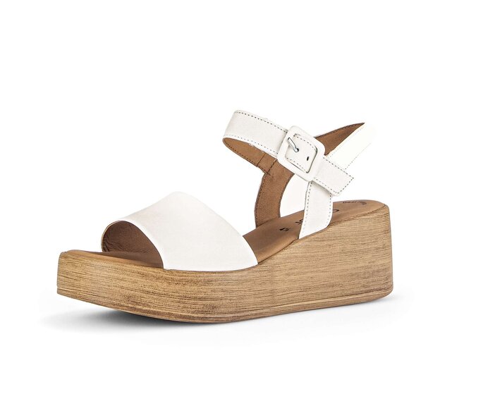 Gabor Damen  Riemchensandale Creme - Glattleder