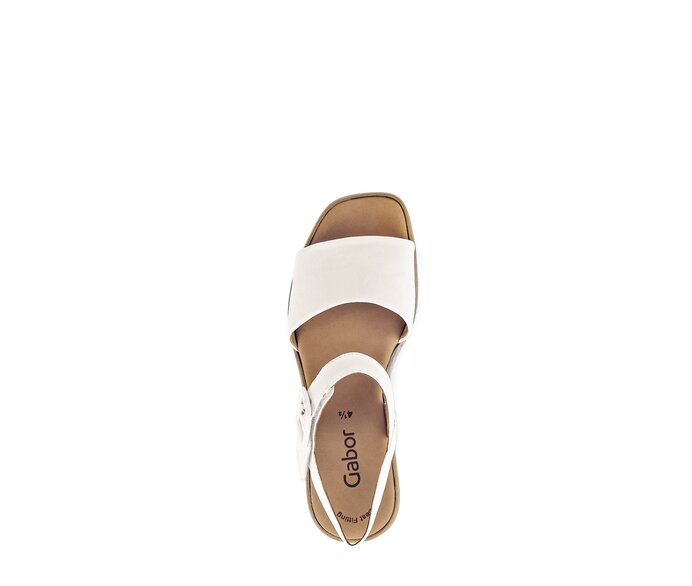 Gabor Damen  Riemchensandale Creme - Glattleder