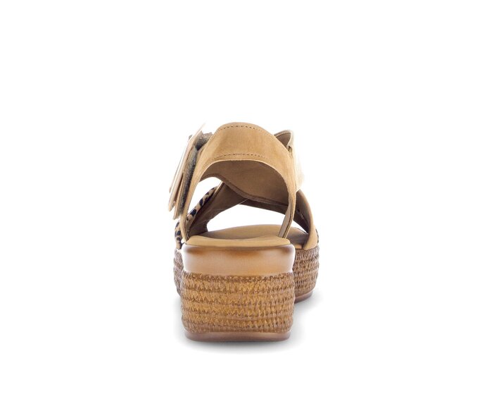 Gabor Damen  Plateau Sandale Braun - Materialmix Leder