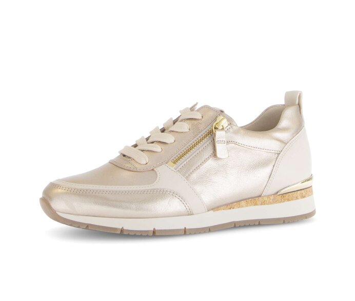 Gabor Damen  Sneaker Low Beige - Materialmix Leder