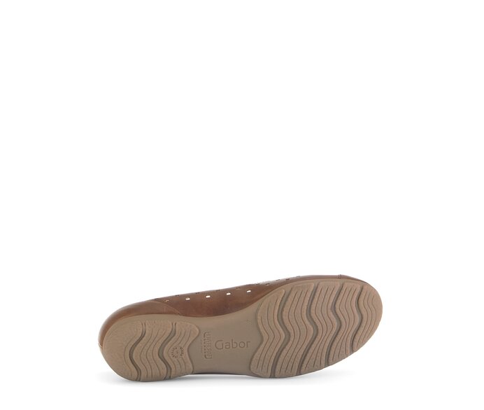 Gabor Damen  Sportliche Ballerina Braun - Glattleder