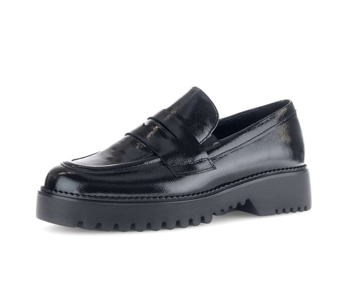 Gabor Damen  Loafer Schwarz - Lackleder
