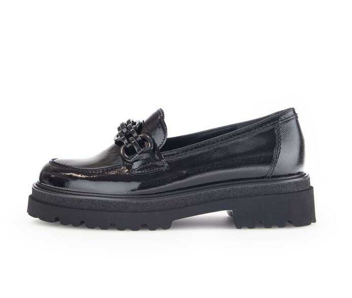 Gabor Damen Loafer Schwarz - Lackleder
