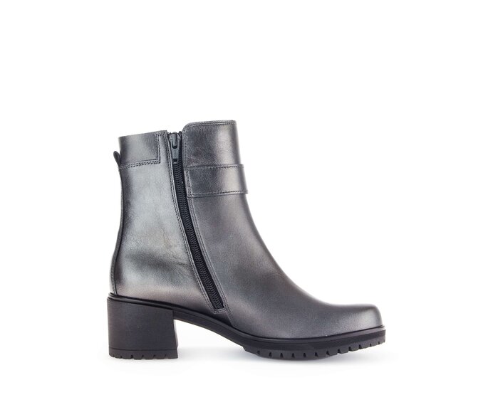 Gabor Damen  Plateau Stiefelette Silber - Glattleder