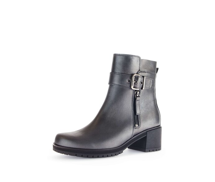 Gabor Damen  Plateau Stiefelette Silber - Glattleder