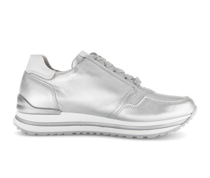 Gabor Damen  Sneaker Low Silber - Materialmix Leder