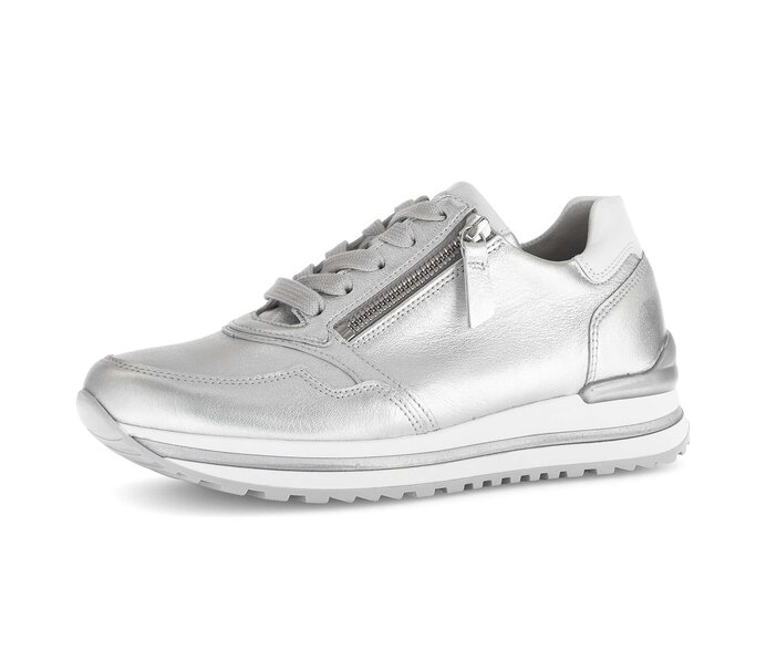 Gabor Damen  Sneaker Low Silber - Materialmix Leder