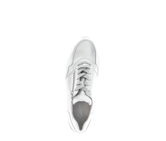 Gabor Damen  Sneaker Low Silber - Materialmix Leder
