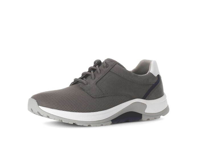 Gabor Herren Rollingsoft Sneaker Low Grau - Materialmix Leder/Textil