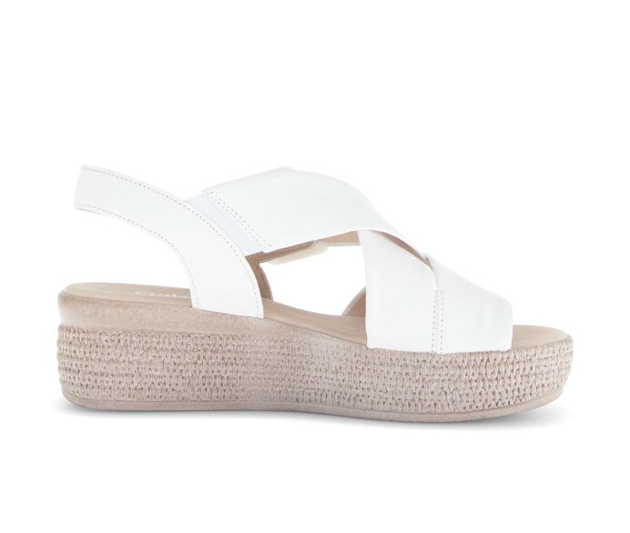 Gabor Damen  Plateau Sandale Creme - Glattleder