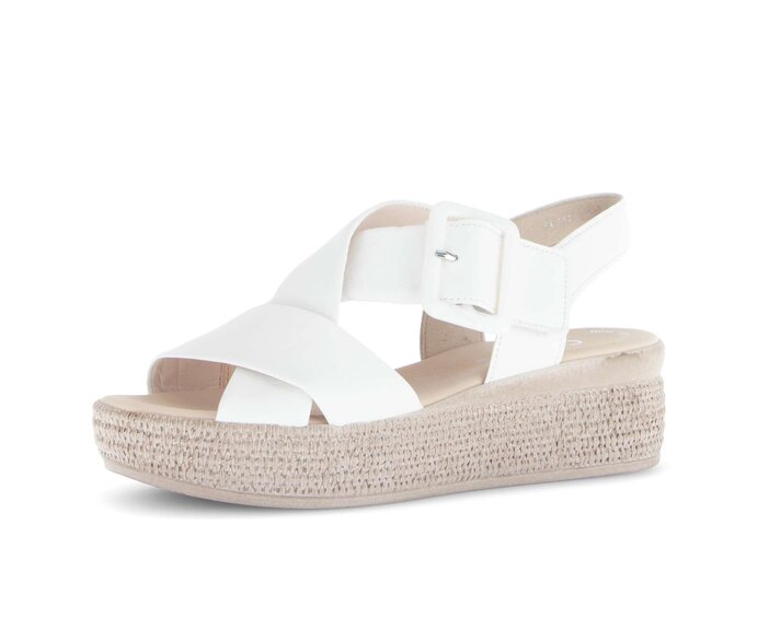 Gabor Damen  Plateau Sandale Creme - Glattleder