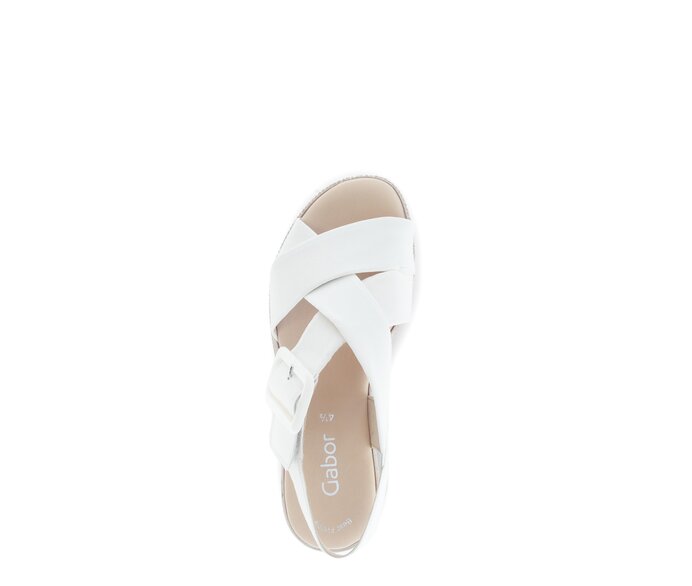 Gabor Damen  Plateau Sandale Creme - Glattleder