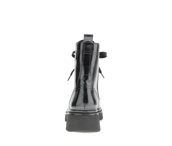Gabor Damen  Schnürstiefelette Schwarz - Lackleder