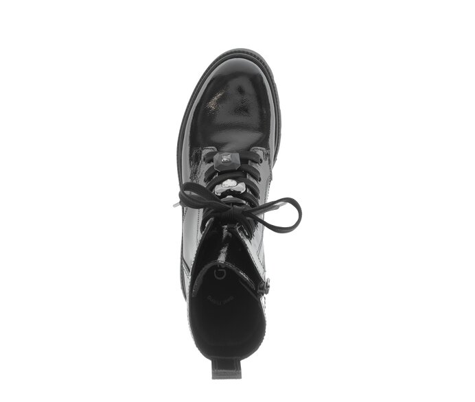 Gabor Damen  Schnürstiefelette Schwarz - Lackleder