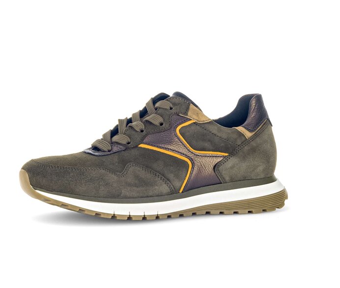 Gabor Damen  Sneaker Low Grün - Materialmix Leder