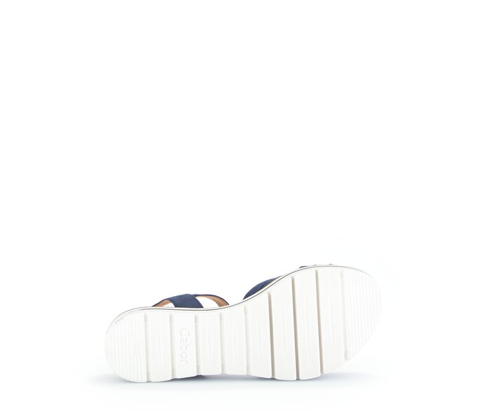 Gabor Damen  Keilsandalette Blau - Rauleder
